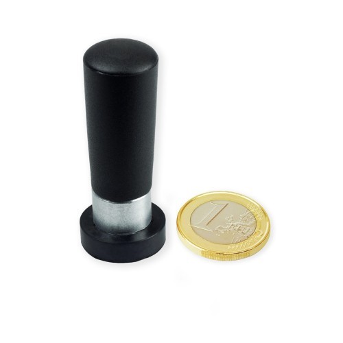 Memo magnet with black rubber coating Ø20mm