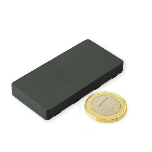 Block magnet with rubber coating 60x30mm