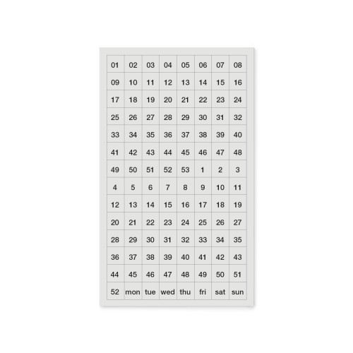 Planboard set Mon-Sun-1-52