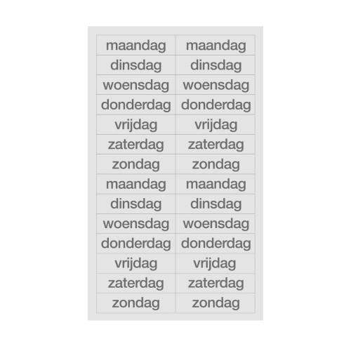 Planboard set maandag-zondag