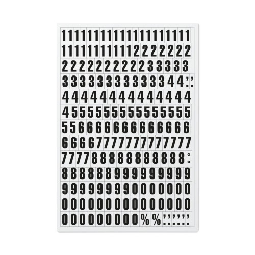Numbers white 23mm 0-9