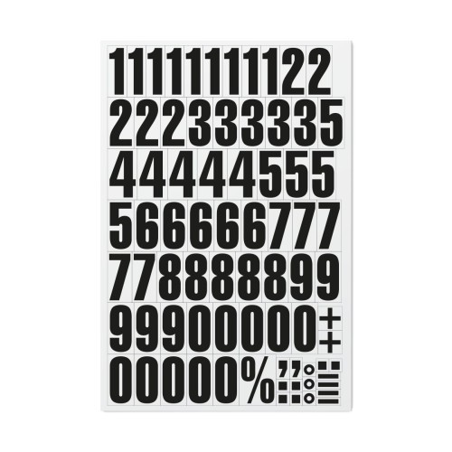 Numbers white 43mm 0-9