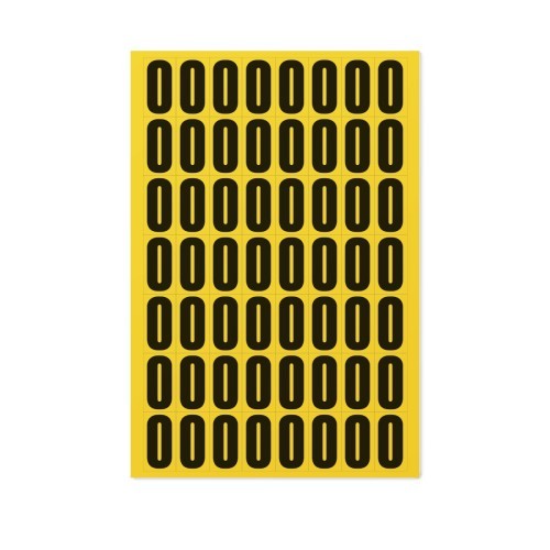 Numbers and letters A4 yellow 43mm