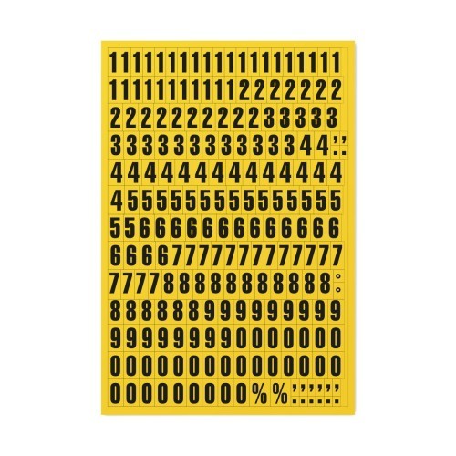 Numbers yellow 23mm 0-9