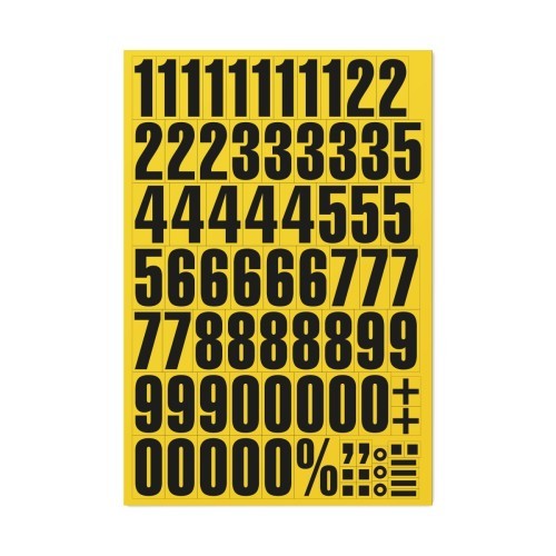 Numbers yellow 43mm 0-9