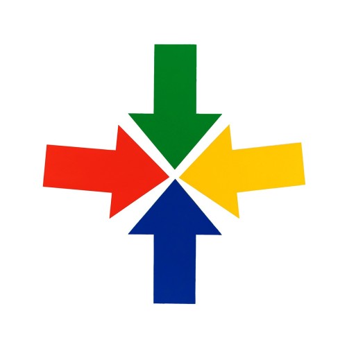 Symbols arrows assorted colours 30x40mm set of 4 pieces