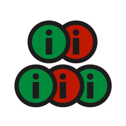 Info magnets double-sided 50x50mm set of 5