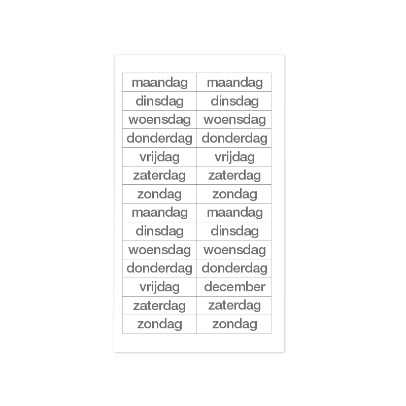 Planboard set